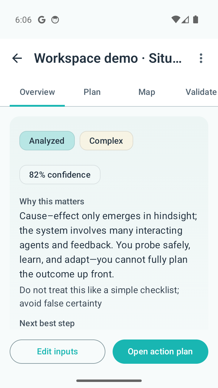 Situ8 on Android: analysis workspace
